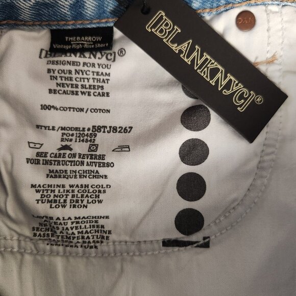 Blanknyc The Barrow Sz 31 High-Rise Distressed Denim Shorts Raw Hem NWT - Picture 4 of 5